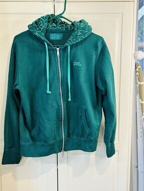 Stripe Women's Green Cotton Hoodie Size L